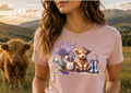 Lavender and Baby Highland Cow