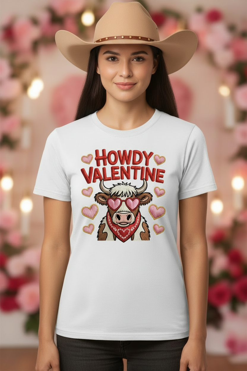 Valentines "Howdy Valentine" faux crochet