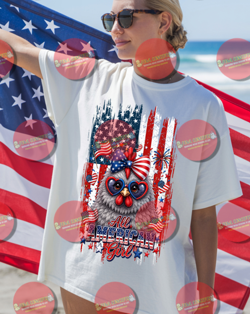 All American Girl Chick with Flag