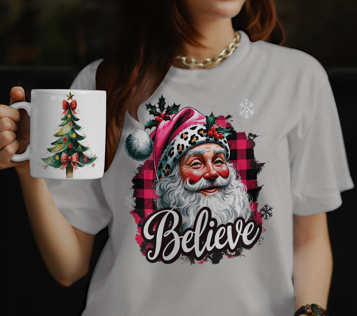 Santa Buffalo Plaid Believe